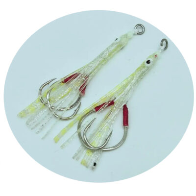 Wholesale Silicon Inchiku Squid Skirt Saltwater Slow Jigging Fishing Hook for Codfish