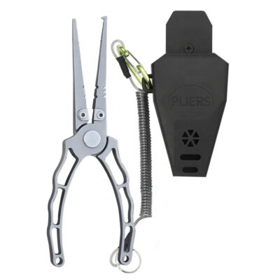 Fishing Pliers Titanium Plated with Sheath Rust Resistant Saltwater NEW Fishing Tongs Hook Remover Line Scissors