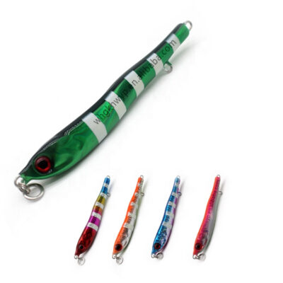 New OEM ODM 60g 3D printing Metal Jig Lure Artificial Jigging Bait S- shaped Design Speed Sinking Luminous Bait